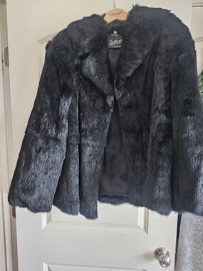 100% Black Rabbit Fur Jacket  Vintage (Sellars Dept Store) Fur.